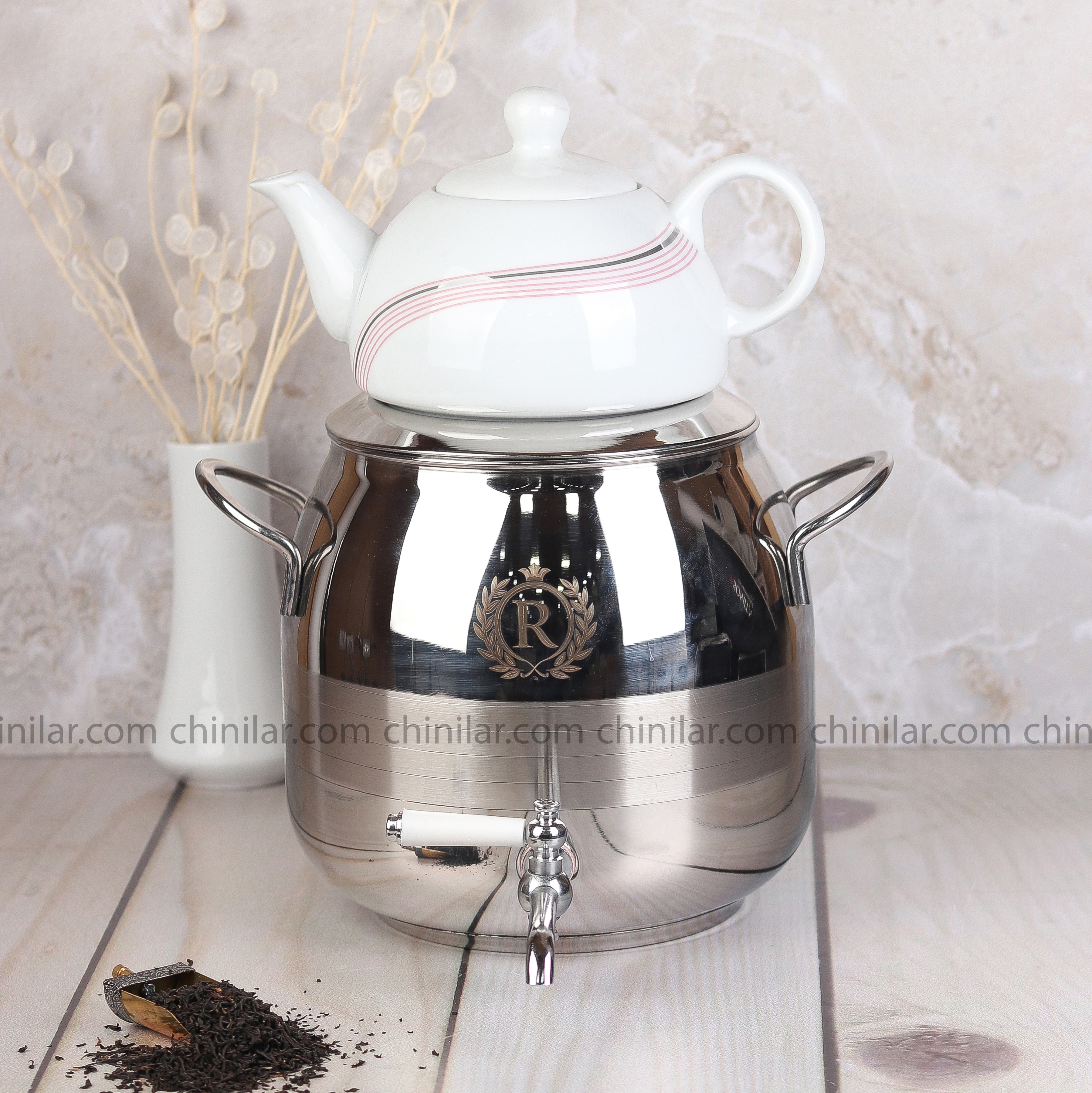 کتری و قوری 6 لیتر استیل رسون