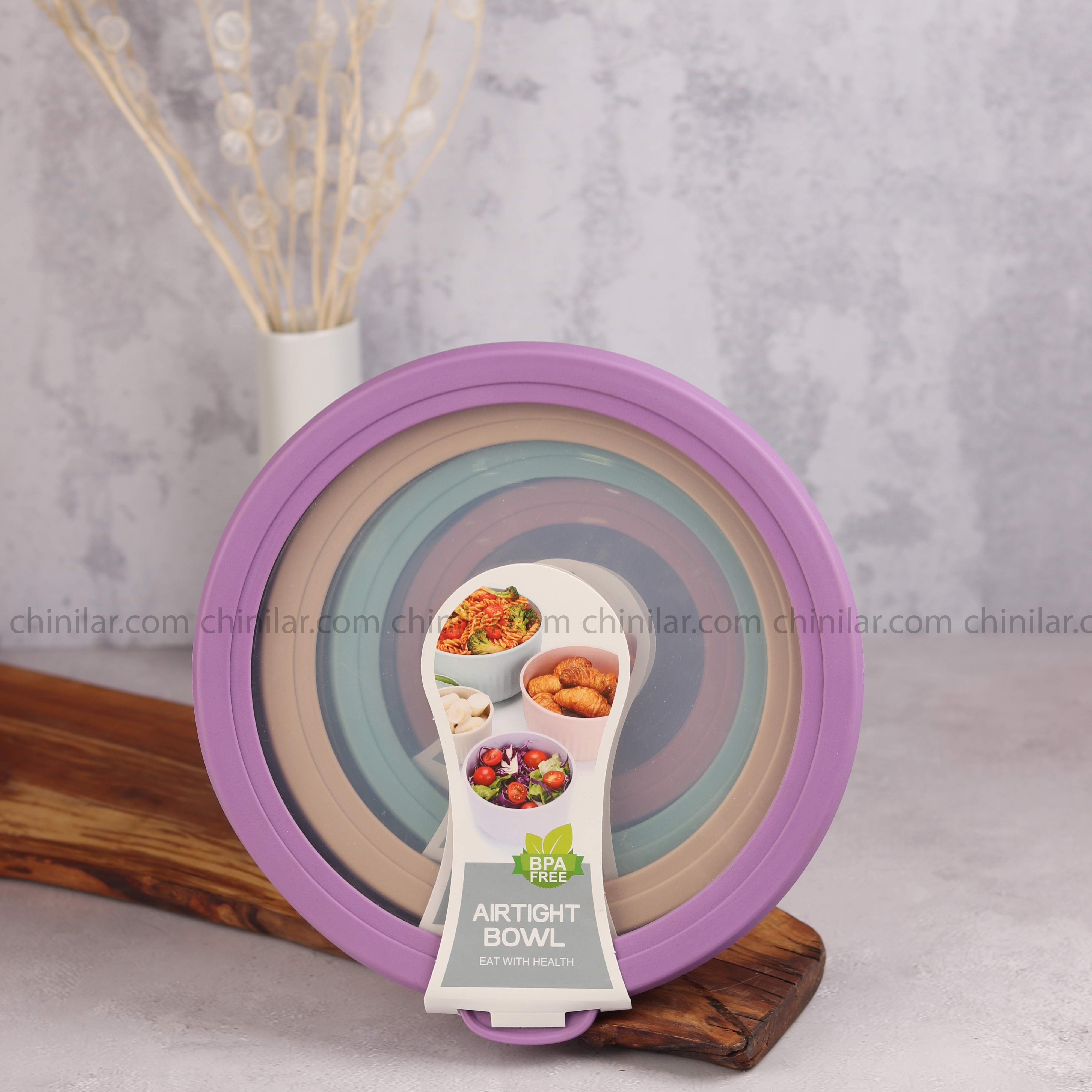 ظروف نگهدارنده غذا 4پارچه AIRTIGHT گرد سیلیکونی