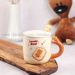 ماگ درب دار تدی همراه قاشق کد 4612-1